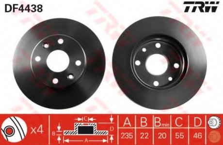 Тормозной диск TRW DF4438