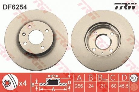 Тормозной диск TRW DF6254