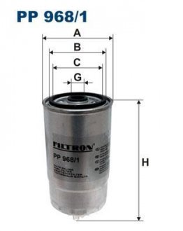 Фильтр топливный Filtron(WF8318) WIX - Filtron WIX FILTERS PP 968/1