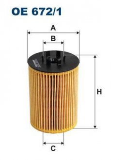 Масляний фільтр FILTRON OE672/1 WIX FILTERS OE 672/1