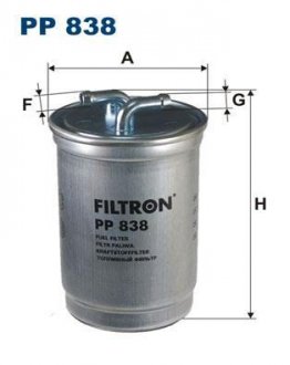 Фильтр топливный (WF8043) - WIX FILTERS PP 838 (фото 1)
