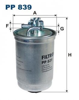 Фильтр топливный (WF8045) - WIX FILTERS PP 839 (фото 1)