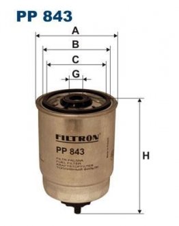 Фильтр топливный Filtron(WF8049) WIX - Filtron WIX FILTERS PP 843