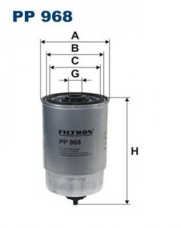 Фильтр топливный (WF8277) - WIX FILTERS PP 968 (фото 1)