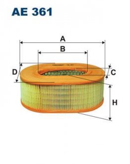 Фильтр воздушный Filtron(42233) WIX - Filtron WIX FILTERS AE 361