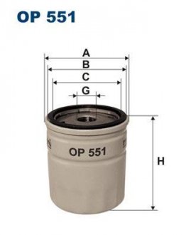 Масляний фільтр FILTRON WIX FILTERS OP 551