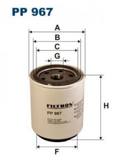 Фильтр топливный Filtron(33231) WIX - Filtron WIX FILTERS PP 967