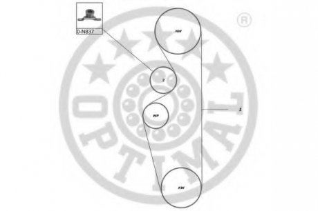 Комплект ремня ГРМ OPTIMAL SK-1027