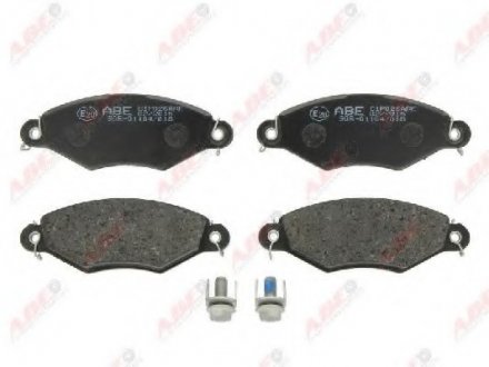 Комплект гальмівних колодок передн, PEUGEOT 106 II, 206, 206+, 306, J5 1.1-2.5D 09.81- ABE C1P026ABE