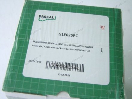 ШРУС наружный PASCAL G1F025PC