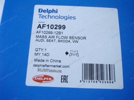 Расходомер воздуха Delphi AF1029912B1