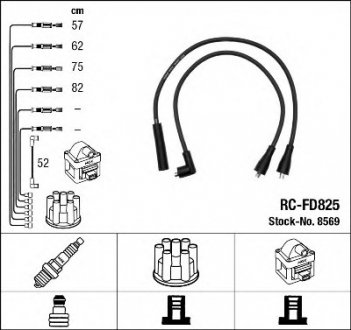Комплект проводов зажигания NGK Spark Plug 8569 (фото 1)