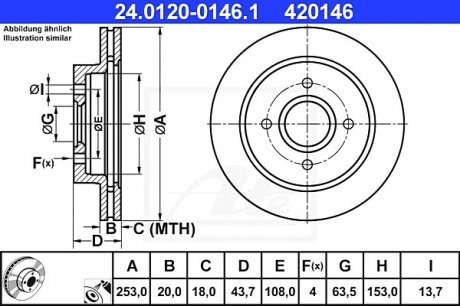 Диск тормозной ATE 24012001461