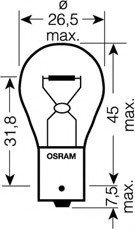 Лампа накаливания P21W 12V 21W BA15s Ultra Life (компл.) 7506ULT-02B OSRAM 7506ULT02B