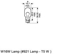 Лампа накаливания W16W12V 16W W 2,1X9,5d ORIGINAL LINE (blister 2 шт) 921-02B OSRAM 92102B