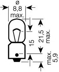 Лампа вспомогат. освещения Т4W 12V 4W ВА9s (2 шт) blister 3893-02B OSRAM 389302B