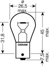 Автолампа 21W OSRAM 7511 (фото 1)