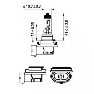 Лампа накаливания H11 12V 55W PGJ19-2 LongerLife Ecovision 1шт blister Philips 12362LLECOB1