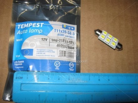 Лампа LED софитная C5W 12V T11x39-S8.5 (6SMD,size 5050) WHITE TEMPEST Tmp-25T11-12V