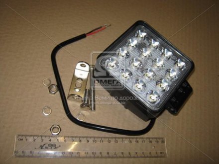 Фара LED квадратна 48W, 16 ламп, 110*110мм, 3300Lm широкий промінь 12/24V 6000K (LITLEDA,) Jubana 453701052