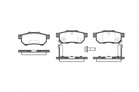 Колодка торм. HONDA CIVIC, JAZZ, 1.2I-2.0 16V 90.01-,08.07- задн. REMSA 0233.52 (фото 1)