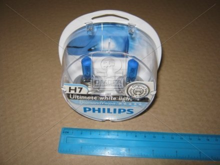 Лампа накаливания H7 12V 55W PX26d Diamond Vision 5000K Philips 12972DVS2 (фото 1)