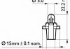 Лампа накаливания BAX8,3/1,5Blue12V 2W BAX8,3s/1,5 blue Philips 12602CP (фото 1)