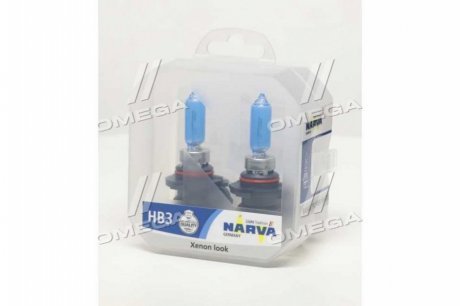 Лампа накаливания TWIN SET HB3 12V 60W RANGE POWER WHITE NARVA 48625S2 (фото 1)