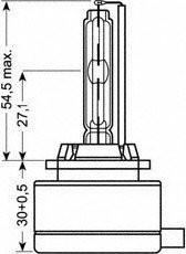 Лампа ксеноновая 85В/35Вт PK32d-2 OSRAM 66140CLC (фото 1)