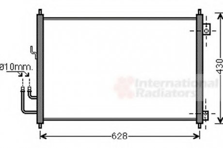 Радиатор кондиционера NISSAN X-TRAIL (T31) (07-) Van Wezel 13005328