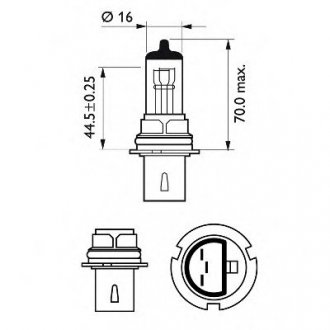 Лампа накаливания HB1 12V 65/45W P29t STANDARD 3200K Philips 9004C1