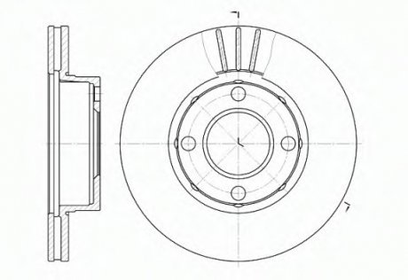 Диск тормозной AUDI 80 (8C, B4) (09/91-12/94) передн. REMSA 6177.10 (фото 1)