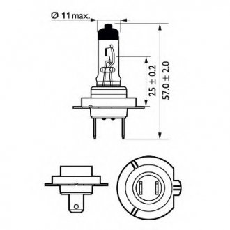 Лампа накаливания H7 VisionPlus12V 55W PX26d 2шт Philips 12972VPC2 (фото 1)