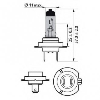 Лампа накаливания H7 12V 55W PX26d XENON effect Philips 12972WHVSM (фото 1)