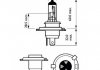 Лампа накаливания H4Premium12V 60/55W P43t-38 (Philips) 12342PRB1