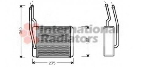 Радиатор отопителя FD FOCUS/TRANSIT LHD 98- Van Wezel 18006272