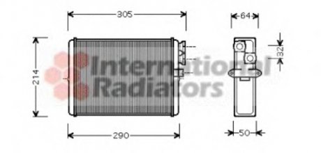 Радиатор отопителя HEATER S60/XC70/V70/S80 Van Wezel 59006110 (фото 1)