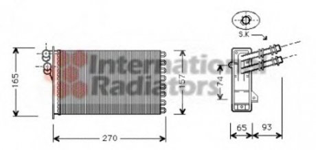 Радиатор отопителя GOLF4/SEAT LEON/TOLEDO Van Wezel 58006173
