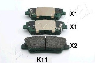 Комплект тормозных колодок, дисковый тормоз Ashika 51-0K-K11 (фото 1)