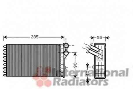 Радиатор отопителя C4/PEUG307 ALL 04-09 Van Wezel 09006239