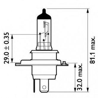 Лампа H4 24V 75/70W P43t-38 MasterDuty Philips 13342MDC1 (фото 1)