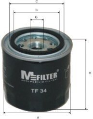 Фильтр масляный Mitsubishi Colt, Lancer M-Filter TF34