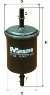 Фильтр топливный DAEWOO LANOS 97-, VAG M-Filter BF672 (фото 1)
