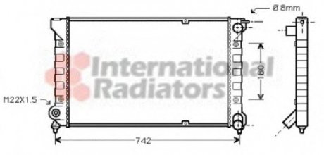 Радиатор GOLF2/JETTA 16/18 MT +AC Van Wezel 58002041