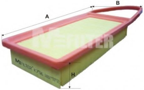 Фільтр повітряний 1.4HDi Nemo/Bipper 08-/C1/C2/C3 02-/206-307 02- M-Filter K756