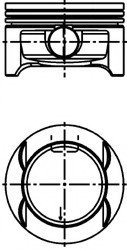 Поршень з кільцями OPEL 73.65 ASTRA H Z14XEP (вир-во KS) Kolbenschmidt 40386610