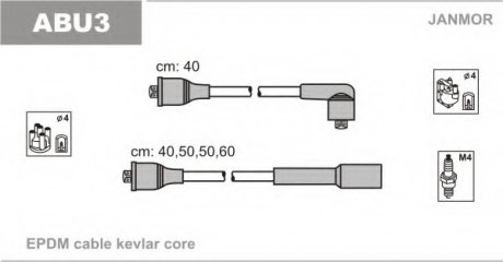 Провод зажигания (EPDM) AUDI 80 JANMOR ABU3