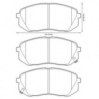 Гальмівні колодки пер. Kia Carens 07-/Sportage 04- (mando) Jurid 572612J