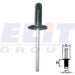 Заклепка салона (к-т:10 шт) размер:A = 16mm/C = 5,8mm/H = 21,8mm ELIT R 55107Z