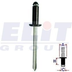 Заклепка салона (к-т:10 шт) размер:A = 9,2mm/C = 4,6mm/H = 12,3mm ELIT R 57054